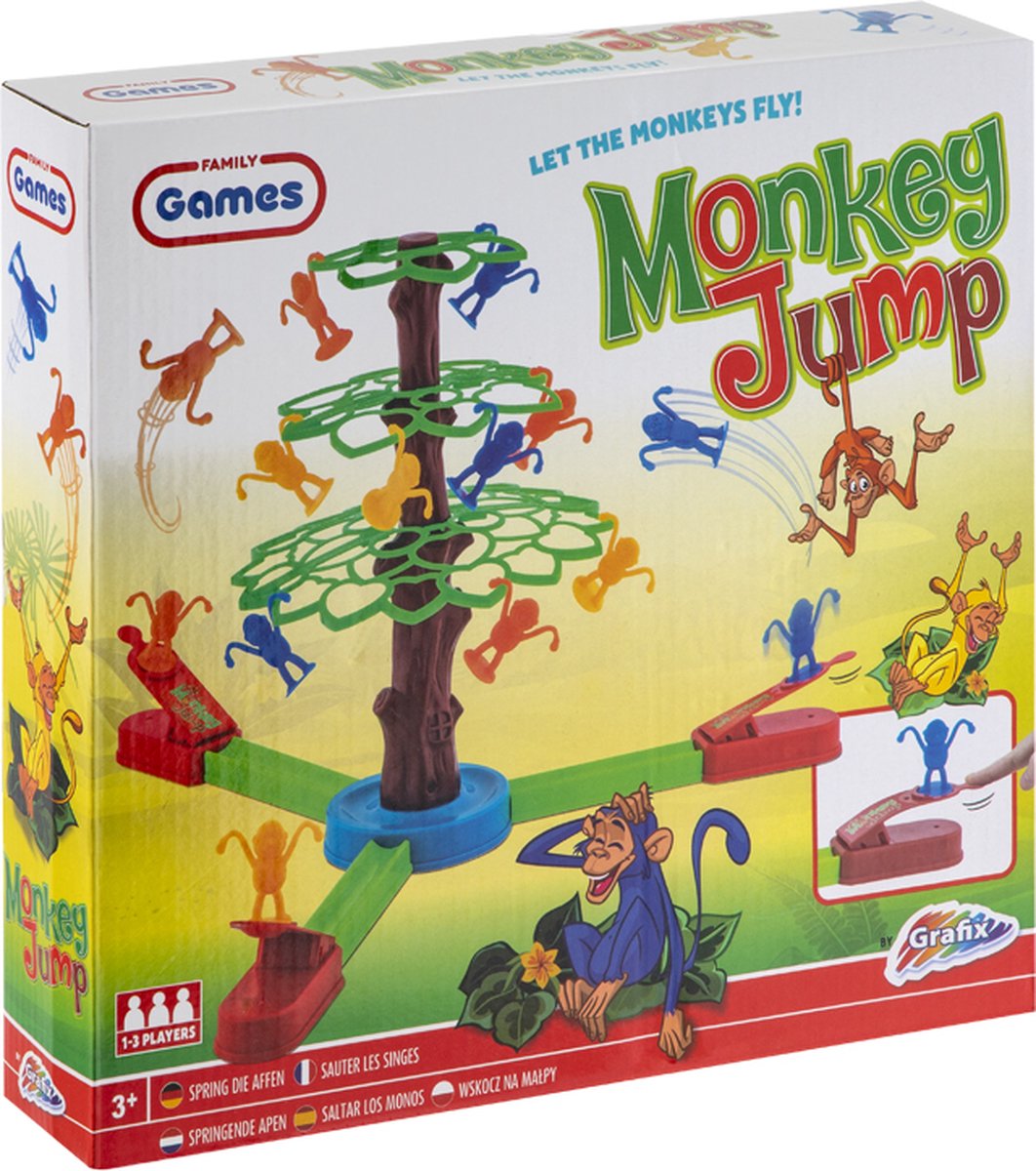 Monkey Jump - Actiespel | spelletjes voor kinderen | behendigheidsspel | geschikt voor 1 tot 3 spelers